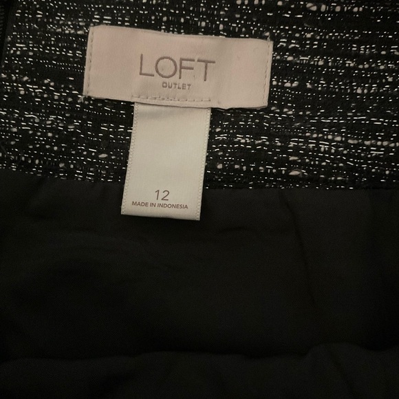 LOFT Black and Gray Tweed Mini Skirt - Picture 8 of 10